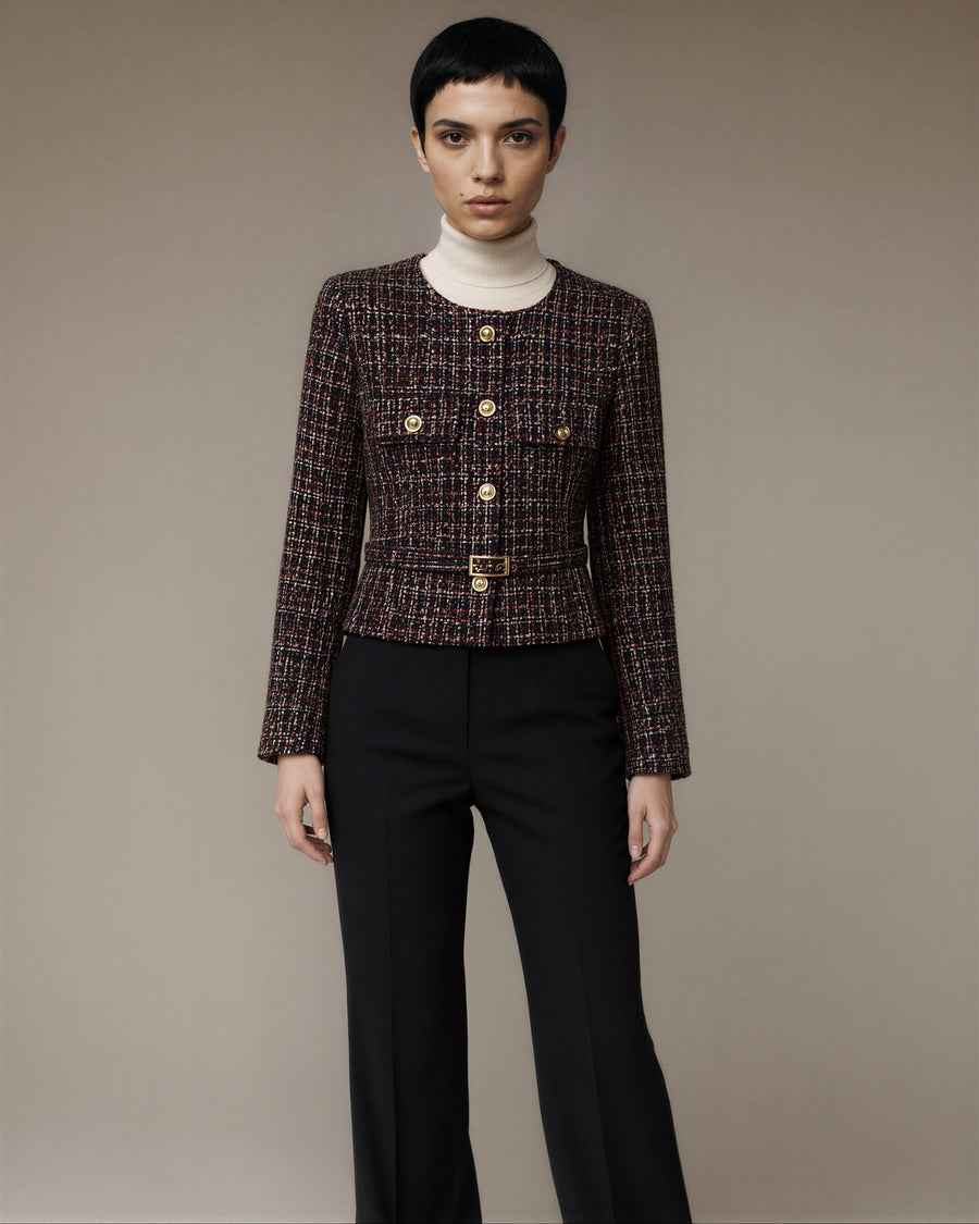 Mariella Belted Tweed Jacket