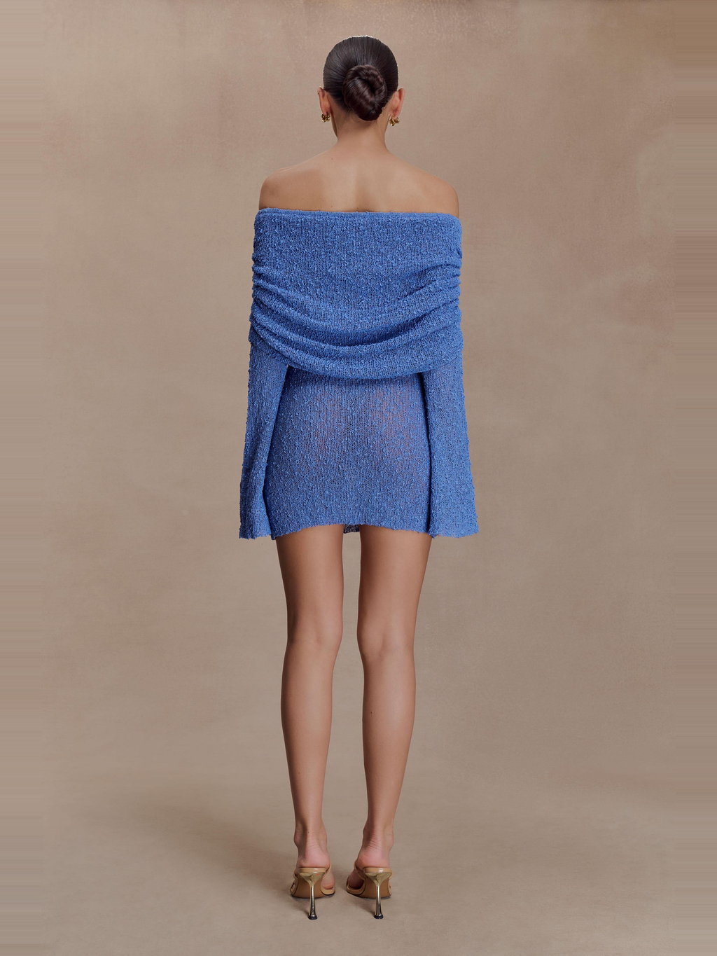 Marisol Off Shoulder Bouclé Mini Dress in Lilac — Svelte Chic