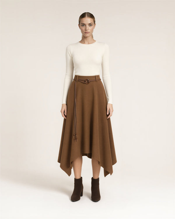 Marzia Faux Suede Handkerchief Skirt