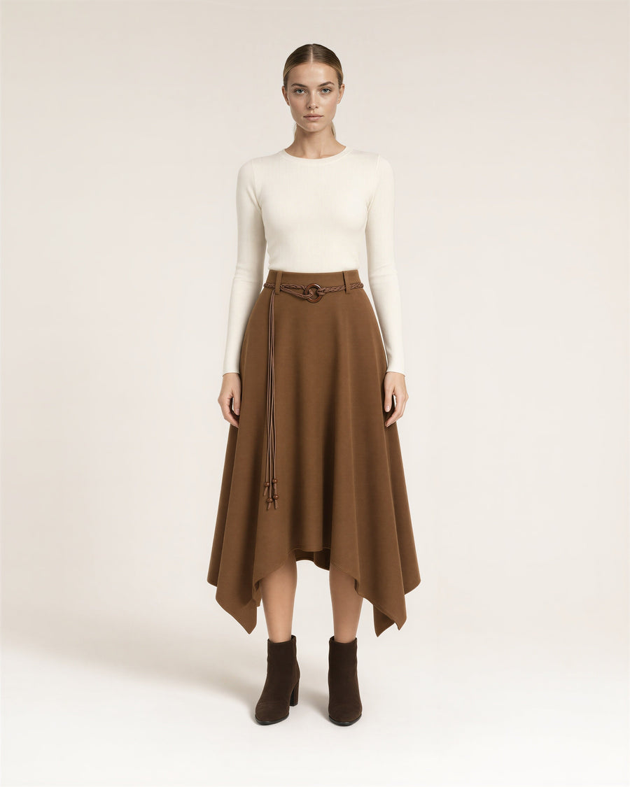 Marzia Faux Suede Handkerchief Skirt