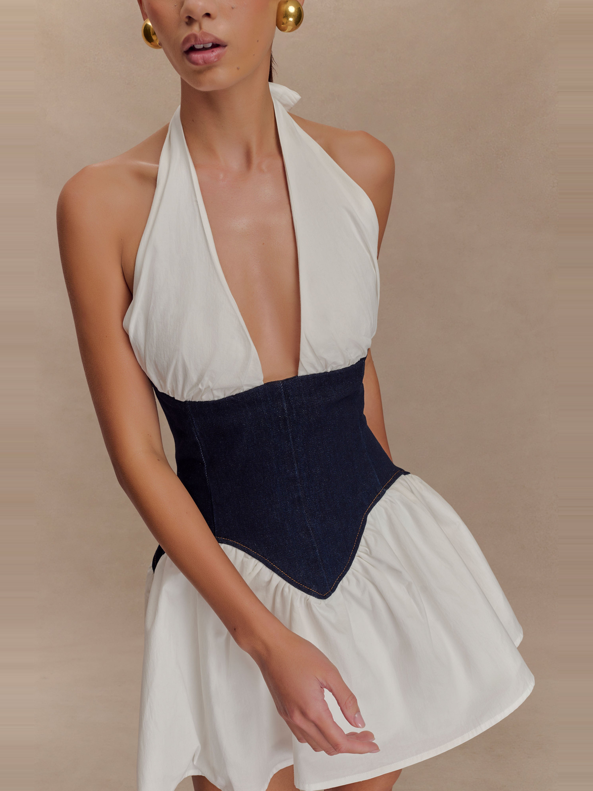 Merlyn Cotton Denim Mini Dress — Svelte Chic