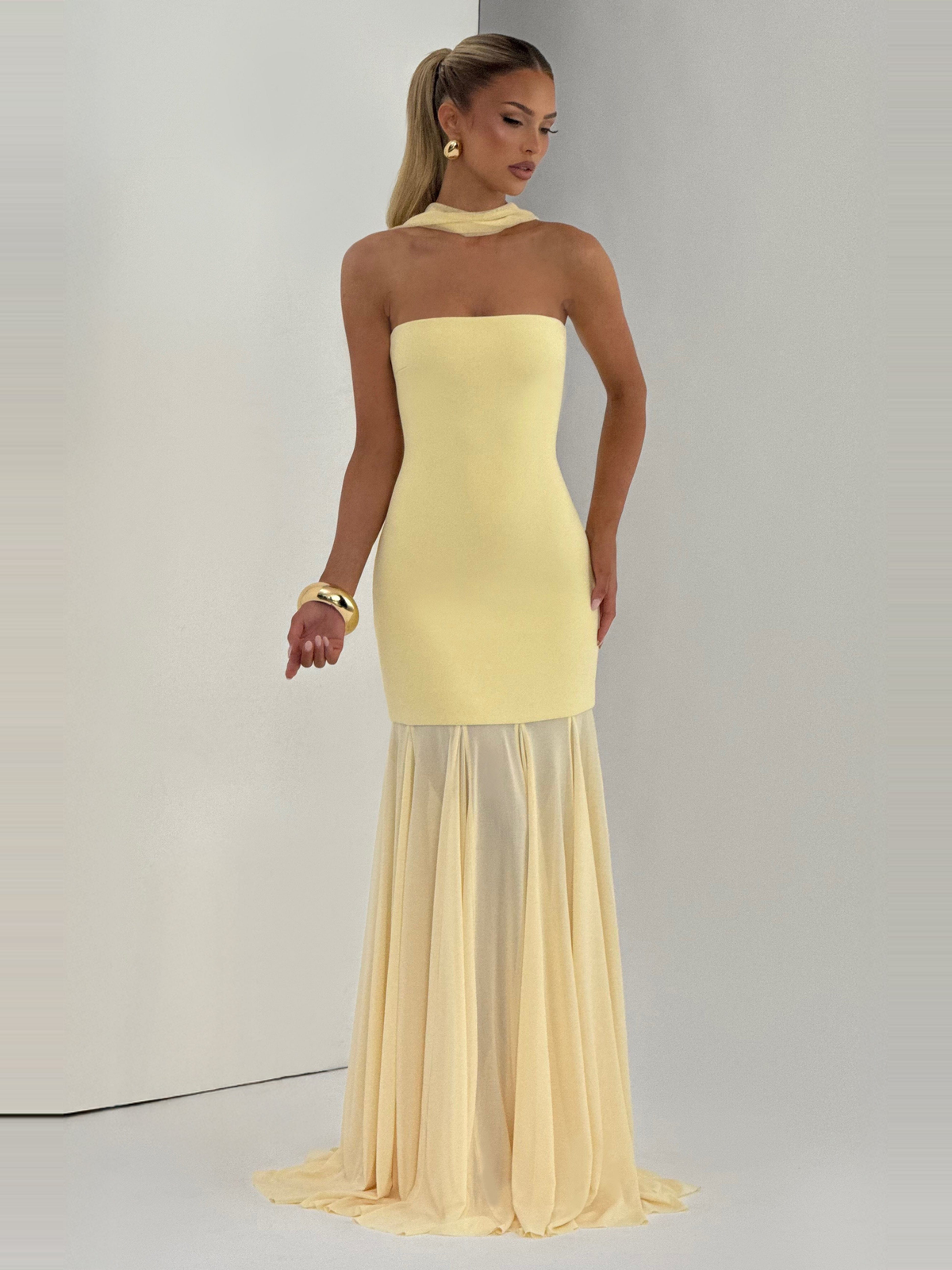 Merritt Strapless Tulle Maxi Dress — Svelte Chic