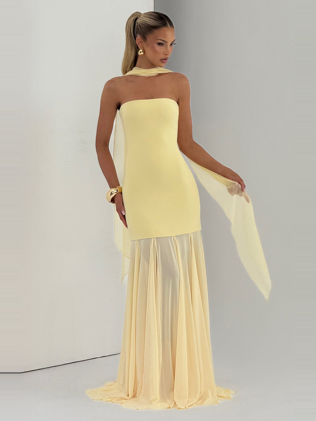 Merritt Strapless Tulle Maxi Dress — Svelte Chic