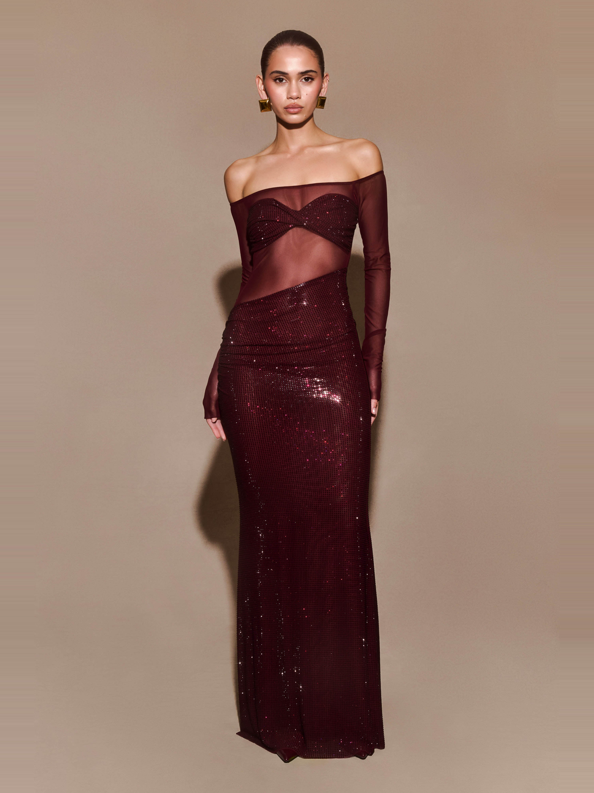Nash Off Shoulder Stone Maxi Dress — Svelte Chic