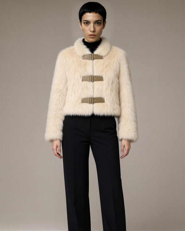 Nella Buckled Faux Fur Jacket