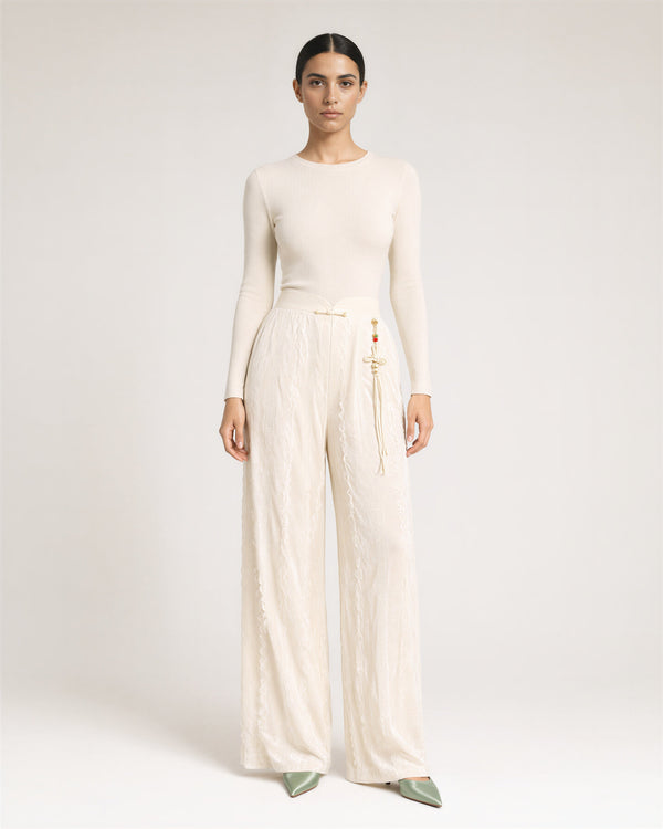 Perla Textured Velvet Trousers