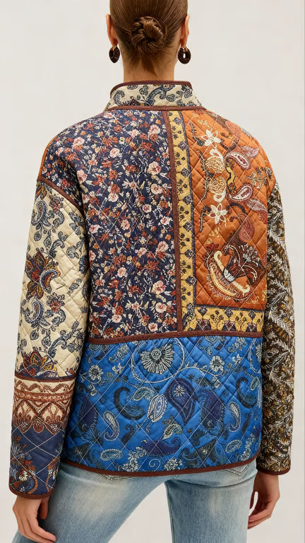 Patchwork Print Oversized Jacket — Svelte Chic