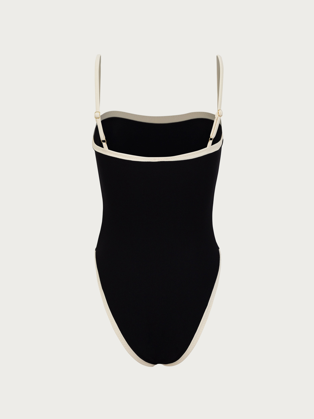 Colour Block Swimsuit in Black and Cream — Svelte Chic
