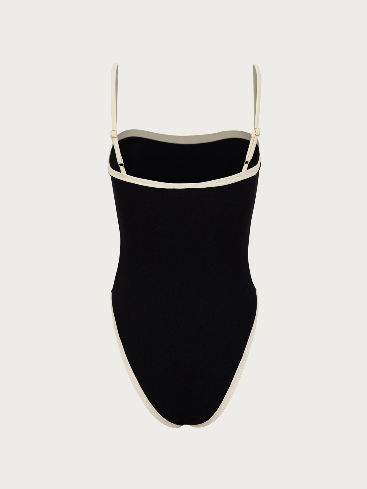 Colour Block Swimsuit in Black and Cream — Svelte Chic
