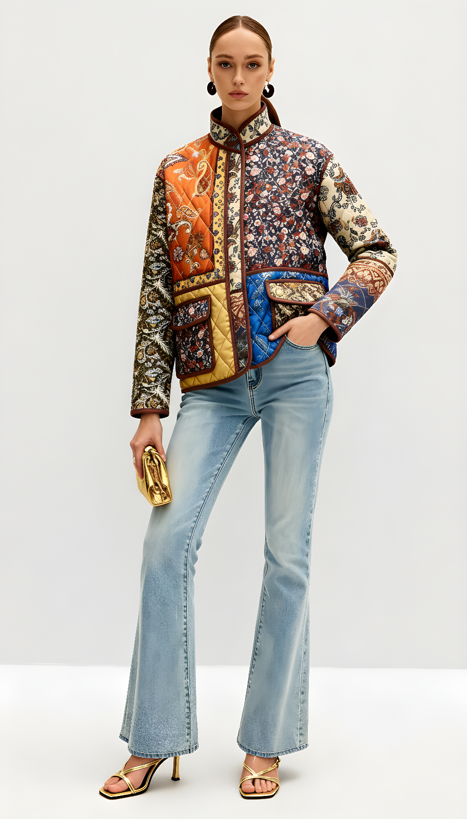 Patchwork Print Oversized Jacket — Svelte Chic
