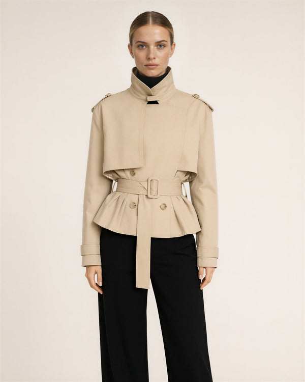 Sara Peplum Trench Jacket
