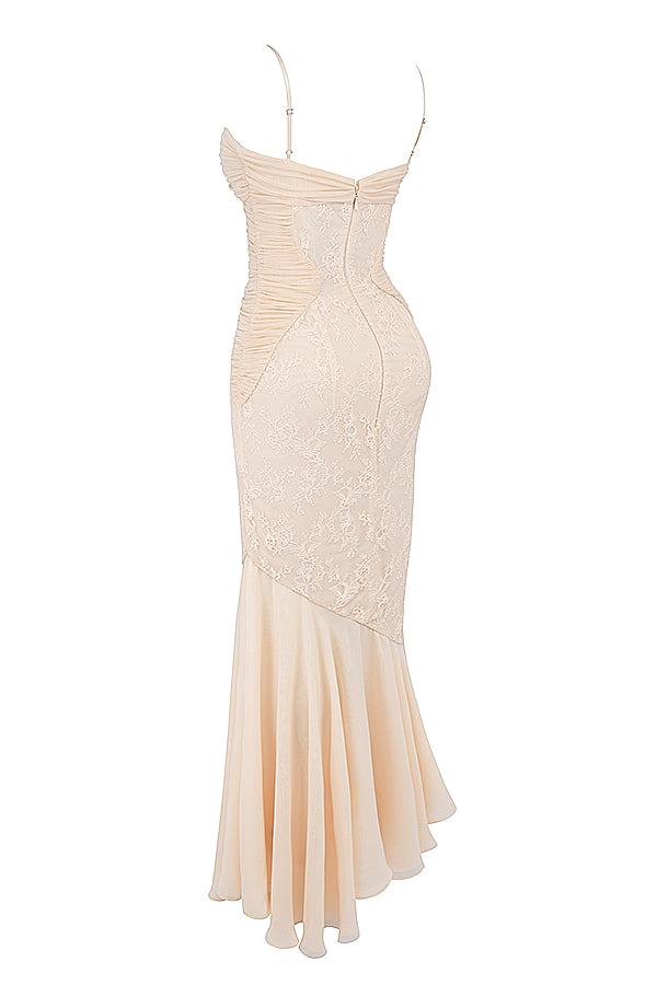 Draped Lace Cami Maxi Dress — Svelte Chic
