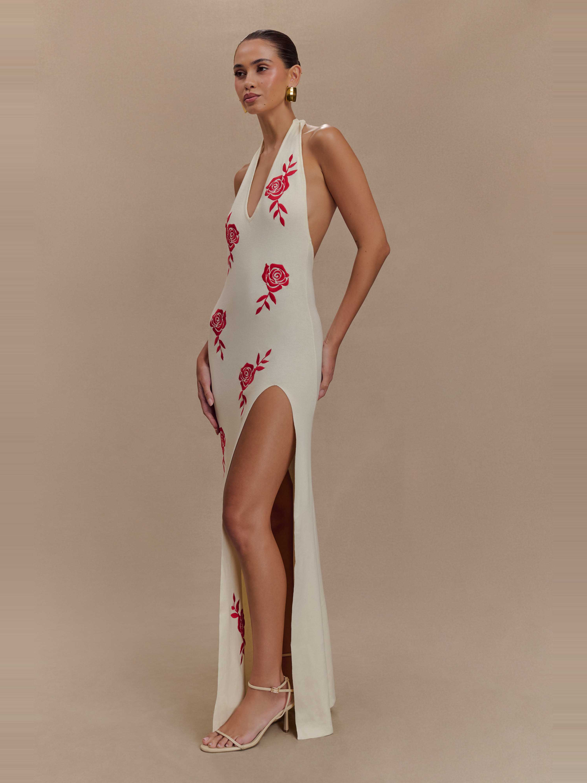 Shiloh Rose Knit Halter Maxi Dress — Svelte Chic