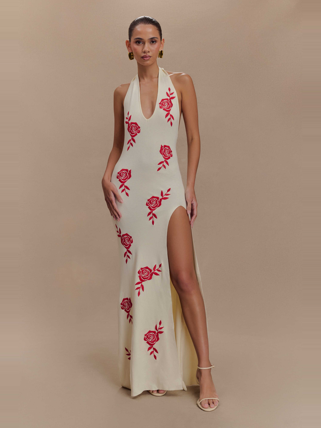 Shiloh Rose Knit Halter Maxi Dress — Svelte Chic