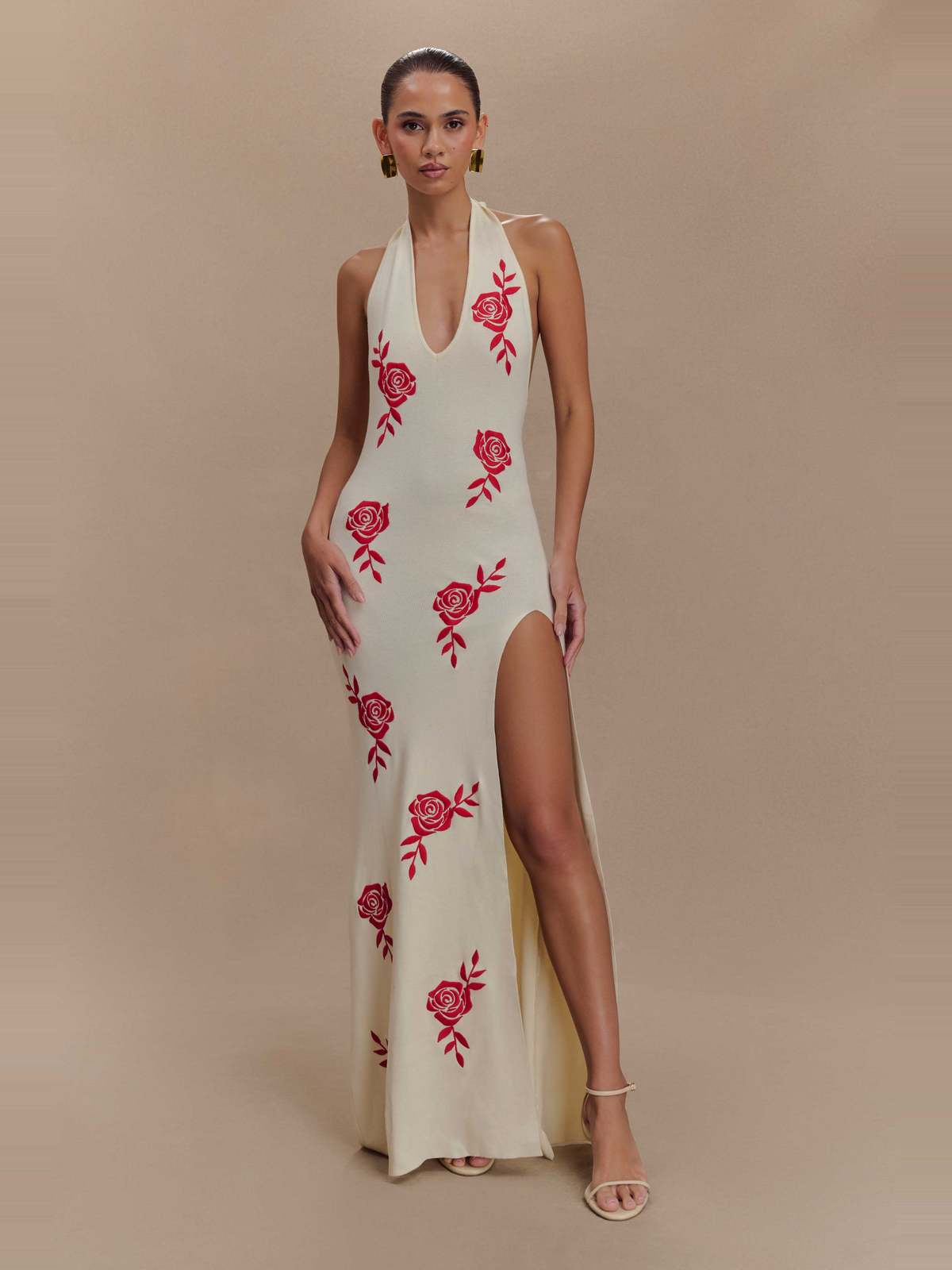 Shiloh Rose Knit Halter Maxi Dress — Svelte Chic