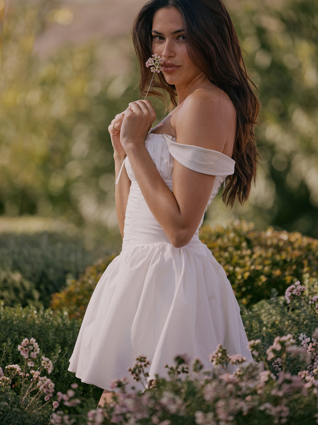 Bow Strap Full Skirt Mini Dress — Svelte Chic