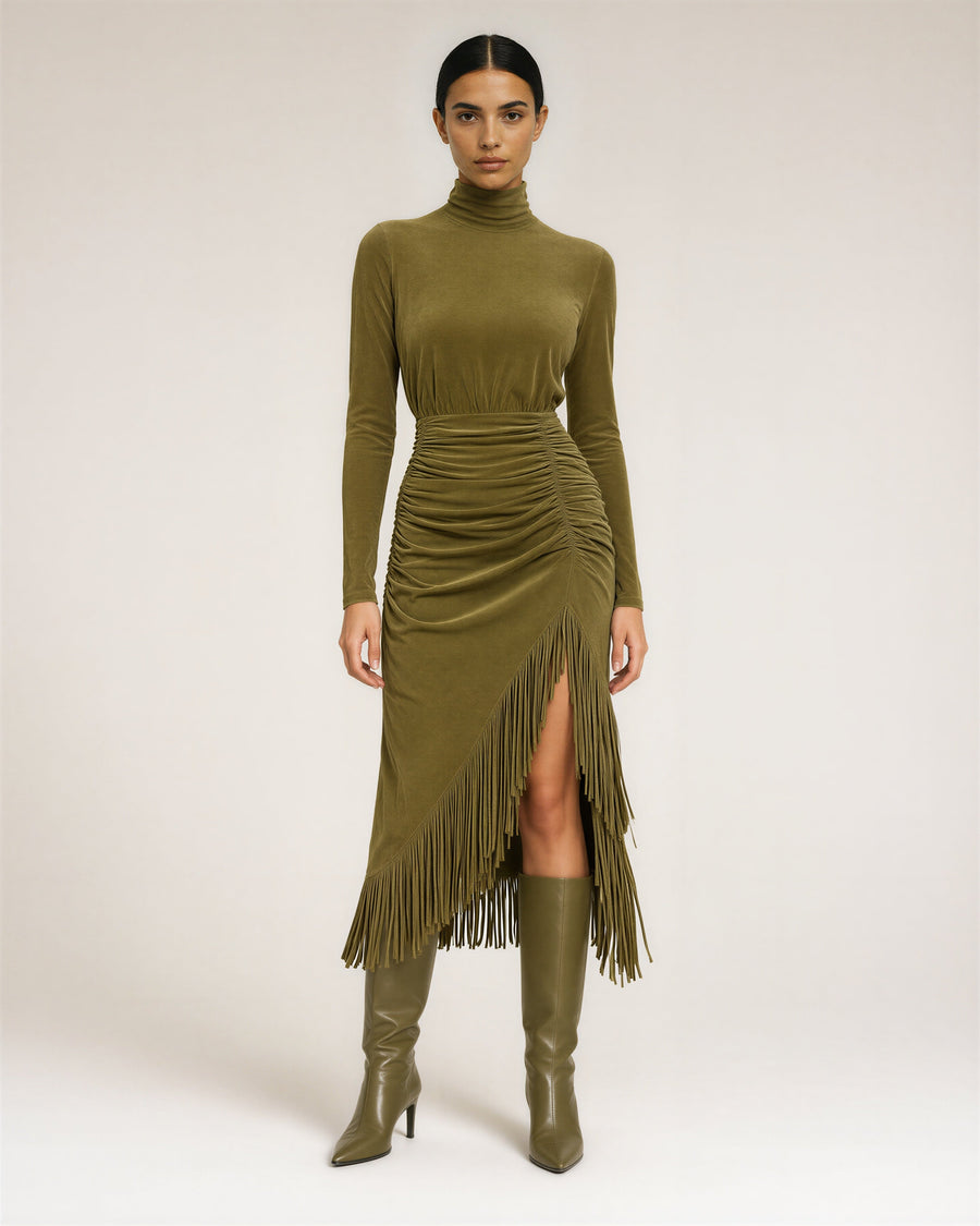 Tullia Fringed Midi Dress
