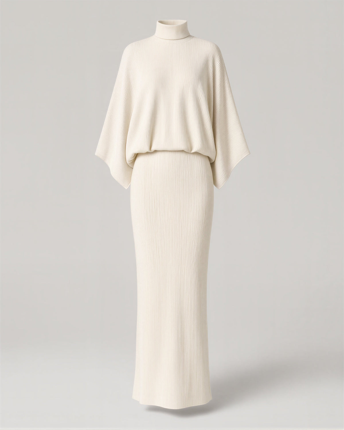 Virna Batwing Sleeve Knit and Maxi Skirt Set, off white, product view without a model