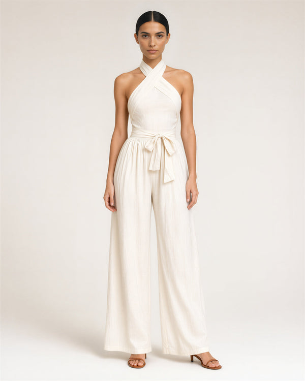 Viviana Crossover Neck Jumpsuit