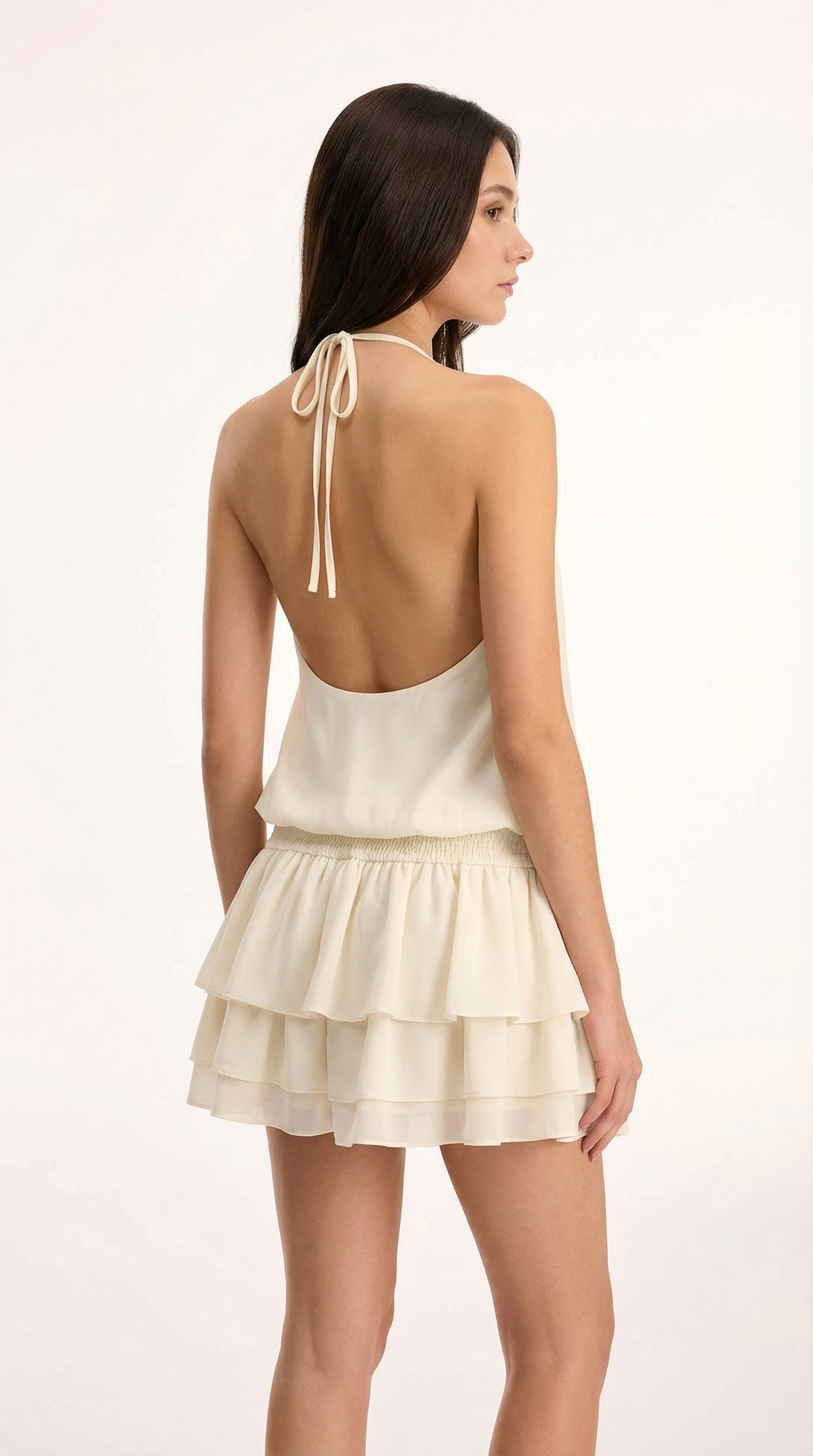 Halter Chiffon A-Line Mini Dress — Svelte Chic