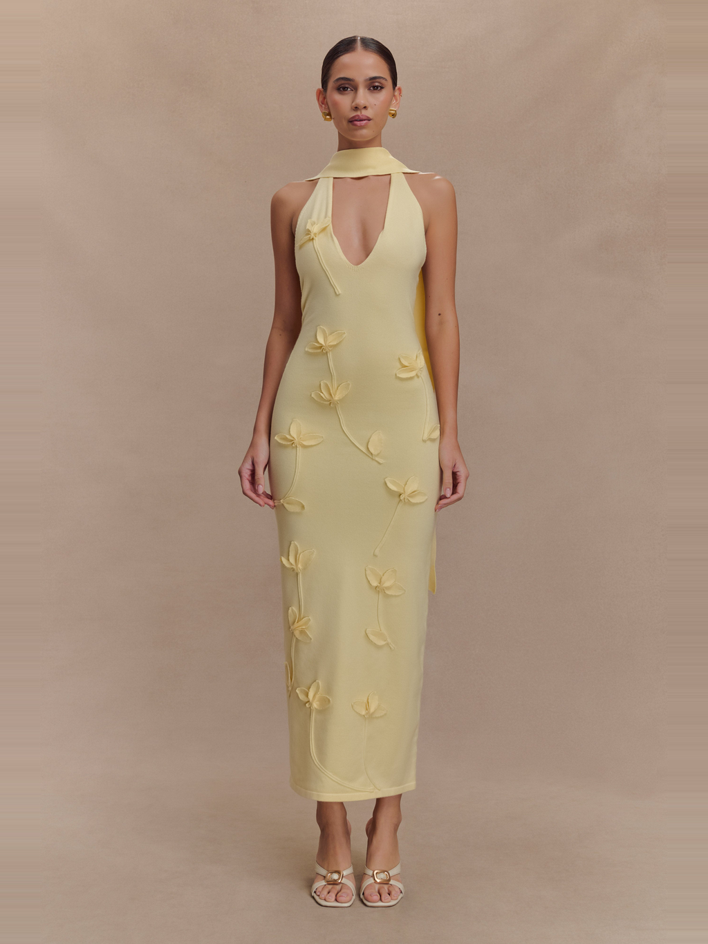 Wynn Floral Knit Midi Dress — Svelte Chic